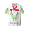 thumbnail image 2 of Lsque Hello Summer Gnome 2 print Men's Cuban Collar Short Sleeve Shirt Summer Beachwear Casual Button Down Fashionable Vacation Leisure Shirt-XX-Large, 2 of 7