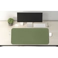 thumbnail image 2 of Green Computer Mouse Pad, Vivid Forest Natural Colored Geometric Wave Like Round Edged Shaped Image, Rectangle Non-Slip Rubber Mousepad X-Large, 35" x 15", Olive Green and White, by Ambesonne, 2 of 2