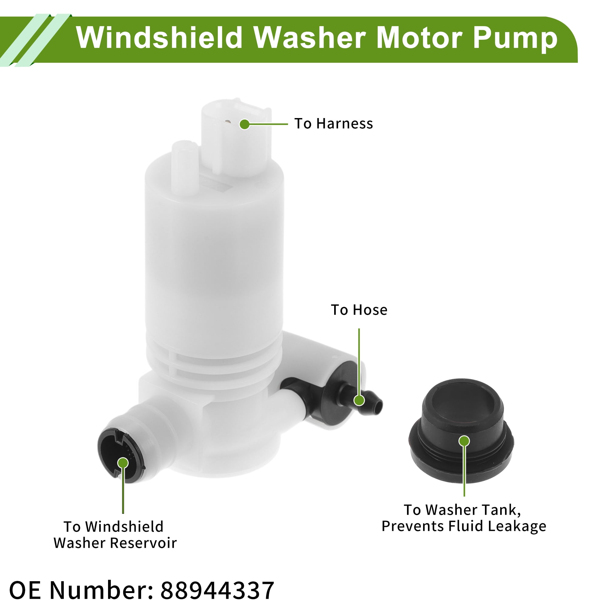 Unique Bargains Windshield Washer Pump for Hummer H2 2003-2009 Front Washer Fluid Pump