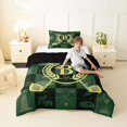 thumbnail image 4 of Catabedysis Golf Cart Twin Comforter Sets For Boys,Cute Personalized Letter M Bedding Set,Black Reversible,2 Pieces,1 Comforter and 1 Pillowcase, 4 of 7