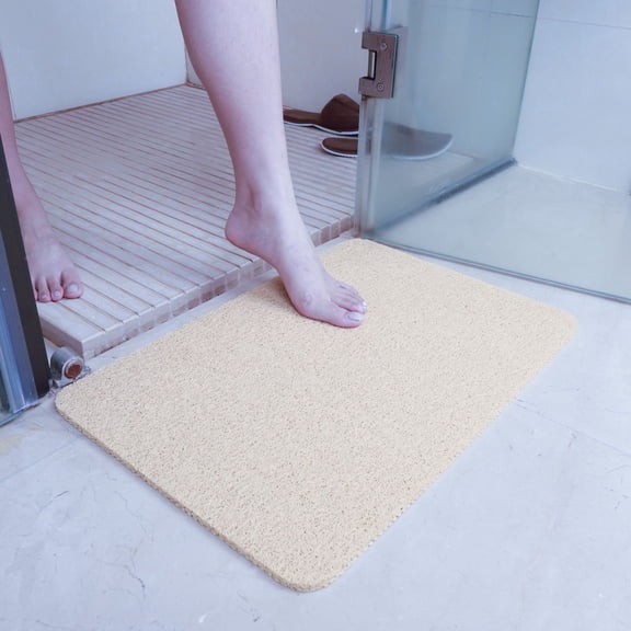 Nvzi Bathroom Rug Mat, Non-Slip Plush Shaggy Bath Carpet, Machine Wash Dry, Bath Mats for Bathroom Floor, Tub and Shower, Bathroom Runner BathMatAccessories Decor, Light Tan 01,16*24inch