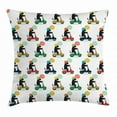 thumbnail image 1 of Motorcycle Throw Pillow Cushion Cover, Scottish Terrier Riding Colorful Scooters with Woof Speech Bubble Illustration, Decorative Square Accent Pillow Case, 24 X 24 Inches, Multicolor, by Ambesonne, 1 of 2