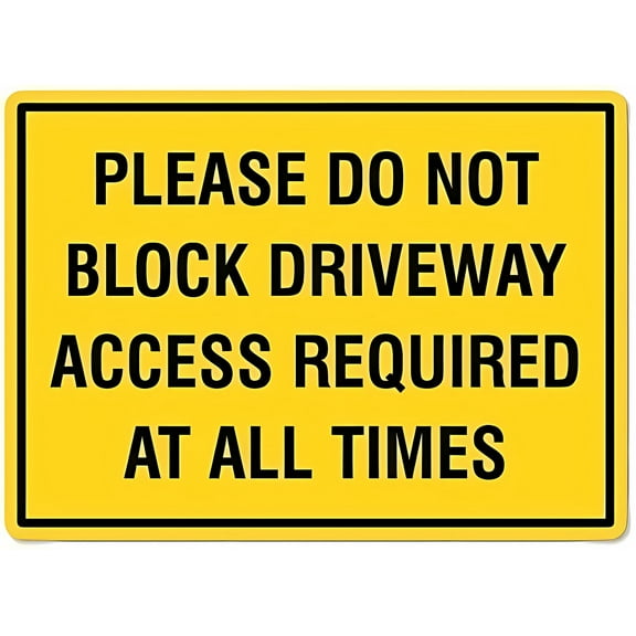 Please Do Not Block Driveway Traffic Parking Sign - 12×8 Inches, Metal Tin, Driveway Parking Home Business Decor