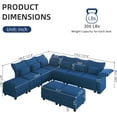 thumbnail image 6 of LLappuil 128" Modular Sectional Sofa, 9 Seat Modular Sectional Sofa with 3 Storage Ottoman, 25.6“ Seat Deep Sofa Blue, 6 of 7