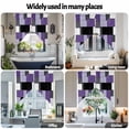 thumbnail image 6 of Purple Black Swag Curtain Valance for Windows, Geometric Abstract Color Block Patchwork Window Treatments Short Swag Topper for Kitchen Windows Bathroom Bedroom, 28"x36", 6 of 8