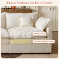 thumbnail image 3 of OLINOA 108" Modular Sectional Sofa with Double Ottomans, Ultra-Soft Chenille U-Shaped Sectional Couch, Deep Seat Convertible Sofa Bed with Side Pockets & Extra Pillows for Living Room, Off White, 3 of 9