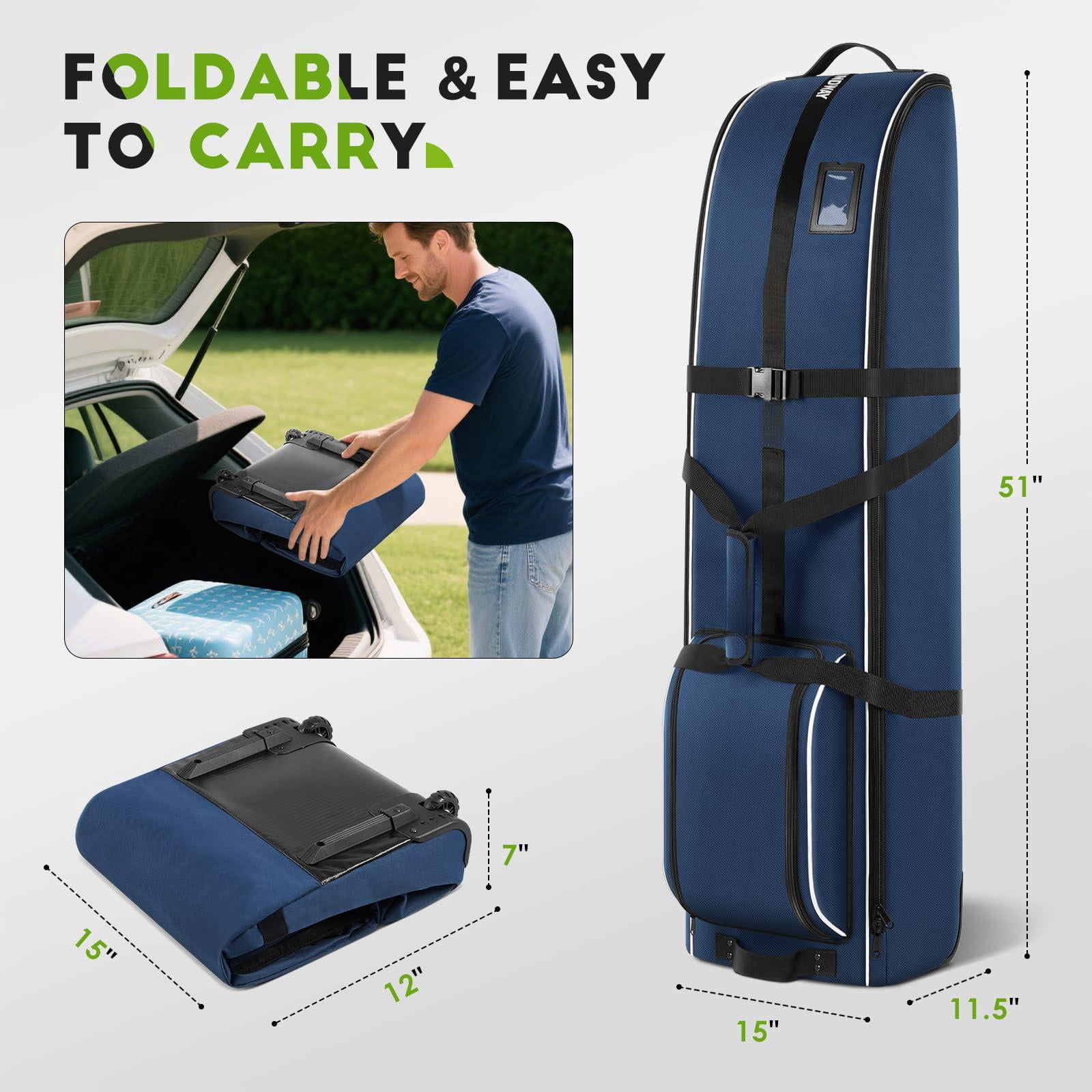 Golf Travel Bag For Airlines 900d Heavy Duty Oxford Case With Wheels  Cover Club Protector Liner Men Women