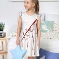 thumbnail image 4 of Fotbe Bloody Hand Vestido de Dormir para Niñas de 3 a 10 Años, Mangas Cortas, Estilo Princesa, Pijama Camisón con Mangas Voladas-Medium, 4 of 6