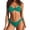 Blackish Green, variant on Womens Designer Inspired Bikinis, Designer Inspired Luxury Ribbed U Cutout Bikini Adjustable Straps Side Tie High Waist Bottom Quick Dry Two Piece Swimwear, Pink XL