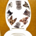 thumbnail image 3 of Asiento de inodoro de la etiqueta engomada 3D, inodoro, decoración de la tapa del lavabo para el hotel, edificio de oficinas Gato perro Sunnimix Etiquetas engomadas del tocador 3D, 3 of 7