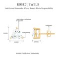 thumbnail image 4 of Rosec Jewels Lab Grown Diamond Stud Earrings Unisex - 5 mm Trilliant Cut Earrings with Screw Back - EF-VS Grade, 10K Yellow Gold, 4 of 5