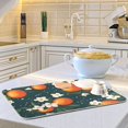thumbnail image 6 of Yayeee Dish Drying Mat for Kitchen Counter 16"x18" Microfiber Absorbent Pad, Blue Floral Oranges, 6 of 7