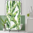 thumbnail image 4 of Green Leaves Shower Curtain Bathroom Anime Design Bath Curtain with Hooks Home Bathtub Decoration, 4 of 10