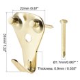 thumbnail image 2 of Uxcell 1.22''x0.87'' w Nails Picture Hangers Photo Frame Hooks Kit Iron Cold Tone 10pcs, 2 of 5
