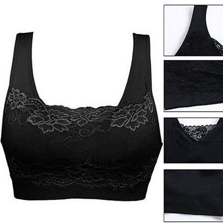 

Women s Seamless Lace Bra Top With Front Lace Cover Sports Bra