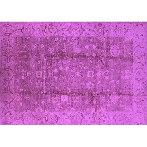 Ahgly Company Indoor Rectangle Oriental Purple Industrial Area Rugs, 2' x 5'