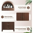thumbnail image 3 of SELOOYE Pantry Cabinet Modern 71 Inch Tall Fluted Arched Adjustable Shelves 2 Drawers Freestanding Dark Walnut, 3 of 8