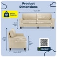 thumbnail image 2 of Serta Copenhagen 78" Rolled Arm Sofa, Easy Care Polyester, Loveseat or Couch for Small Spaces, Tan, 2 of 16