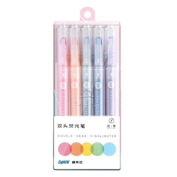 5pcs Highlighter Sticks Market Set, Assorted Color Highlighters