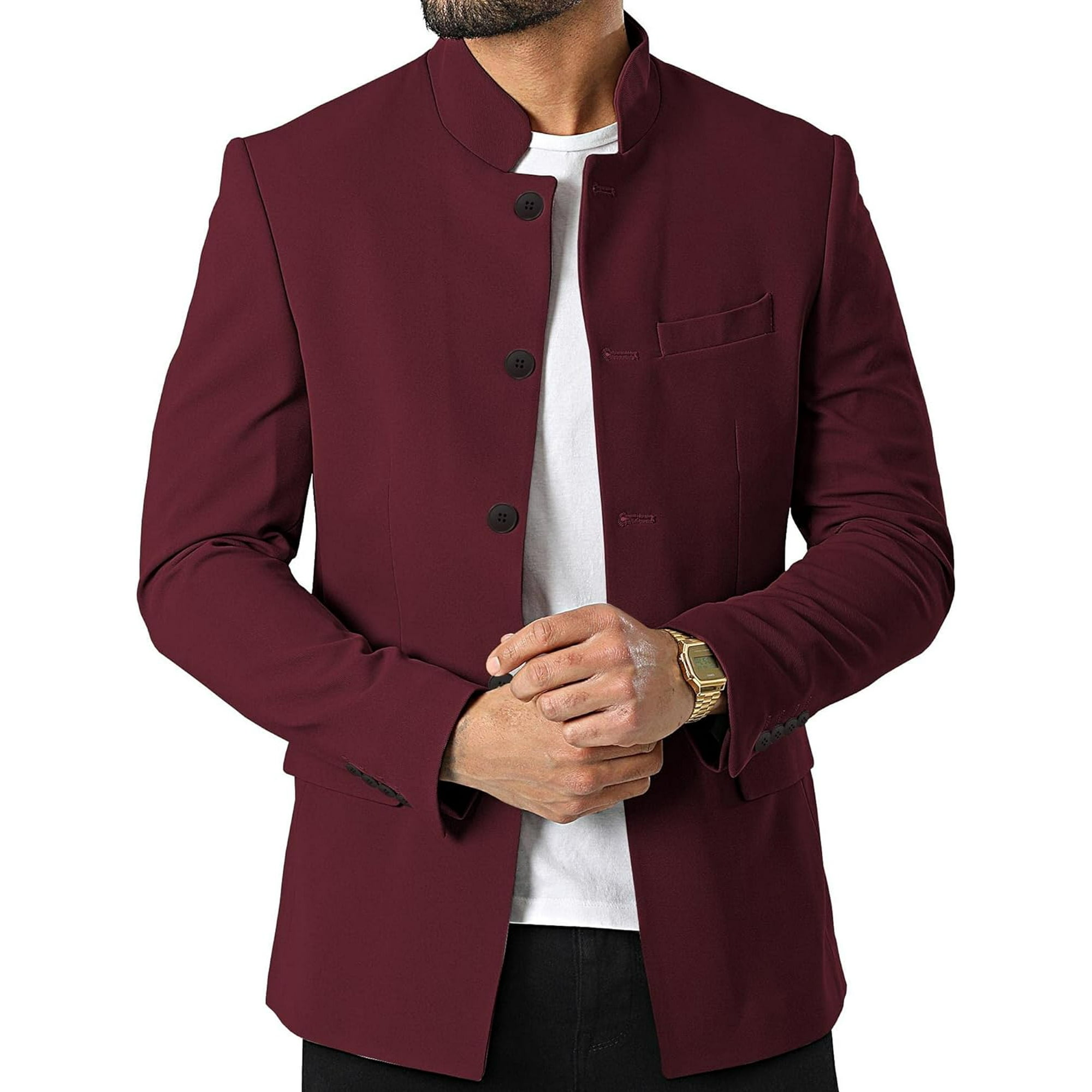 High collar suit jacket hot sale
