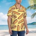 thumbnail image 2 of Lsque Hot Dogs pattern Hawaiian Shirt for Men, Unisex Summer Beach Casual Short Sleeve Button Down Shirts-XX-Large, 2 of 9