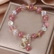 thumbnail image 5 of Pulseras para mujer, regalos para mujer, pulsera de cristal rosa natural, pulsera retro para mujer, pulsera A, 5 of 5