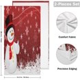 thumbnail image 2 of SKYSONIC 2 Pack Xmas Snowman Snowflakes Hand Towels, 28.3"x 14.4" Ultra Soft and Absorbent Red Decorative Fingertip Towels for Home, Bathroom, Kitchen, 2 of 5