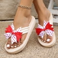 thumbnail image 4 of Rokment 4th of July America Flag Yoga Mat Chunky Flip Flops for Women Lightweight Casual Arch Support Slip on Thongs Comfortable Walking Flat Summer Slippers Sandals Red Size 8, 4 of 5