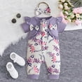 thumbnail image 2 of Kogui Toddler Girls Rompers Girls One Piece Outfit Cute Jumpsuit Dance Daily Wear Outfits 0 3 6 9 12 18 24 Months (Purple,3-6 Months), 2 of 9