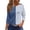 01#Blue, variant on Women's Artistic Peacock Feather Print 3/4 Sleeve Top Round Neck Loose Fit Casual Fashion Blouse for Daily Vacation S