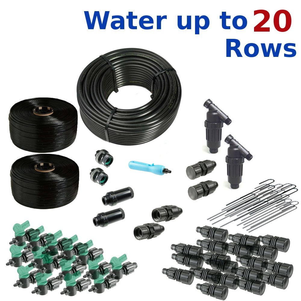 Drip Tape Irrigation Kit for Small Farms Water up to 20 Rows Walmart