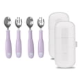 thumbnail image 1 of Hukapapa, 2 juegos de vajilla de entrenamiento para comer para niños, juego de cuchara y tenedor flexible de acero inoxidable, herramientas de alimentos complementarios, 1 of 5
