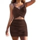 thumbnail image 2 of Vestido de Tirantes para Mujer, Color Marrón Oscuro, Talla L, 2 of 7