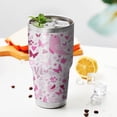 thumbnail image 3 of 30oz Pink Breast Cancer Tumblers Stainless Steel Tumbler with Lid and Straw,Vacuum Insulated Double Wall Travel Tumbler Cups Mug with Cleaning Brush for Coffee,Tea, 3 of 7