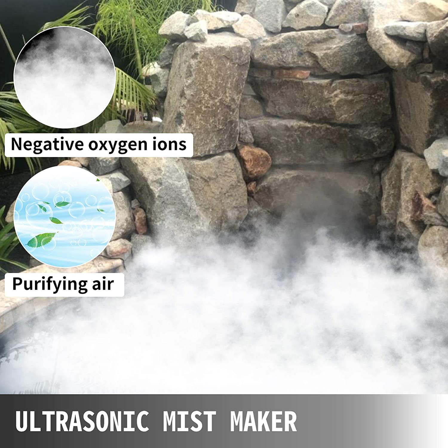 TOPQSC Mist Maker Fogger Humidifier for Gardening and Pond Use,12 Head Stainless Steel Ultrasonic Mist Humidifier