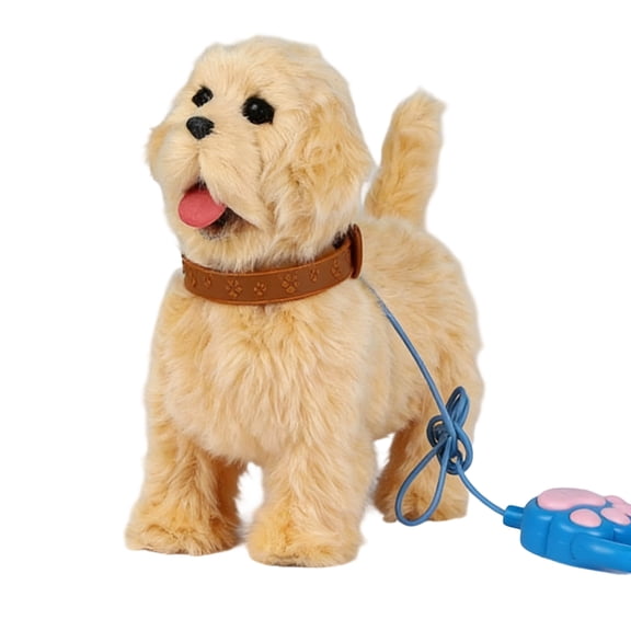Easy Control Electric Golden Retrievers Toy That Talks And Tongue Out On Leash For Kids Interactive Play