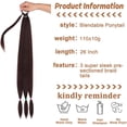 thumbnail image 3 of HSHDLDF Long DIY Braided Ponytail Extension,Elastic Tie Straight Sleek Wrap Around Braid Hair Rui Yok 26 Inch Extensions Ponytail Natural Soft Synthetic Hair Piece for Women, 3 of 7
