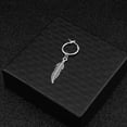 thumbnail image 3 of Retro Feather Leaf Earrings Alloy Silver Punk Hop Style 1.7Ã4cm for Men Women Personality Gift for Holidays, 3 of 5