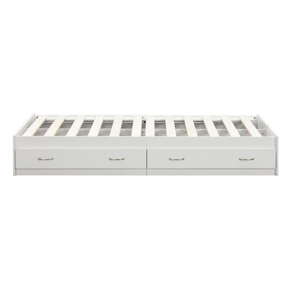 American Furniture Classics Twin Sized White Mates Bed with Two Drawers