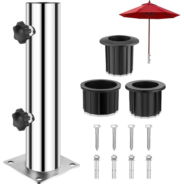 RENR Patio Umbrella Base Stand 4" Square Table Umbrella Holder Outdoor