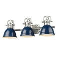 thumbnail image 1 of Golden Lighting Duncan 3 Light Bath Vanity Pewter Finish Damp Rated Incandescent Grey, 1 of 7