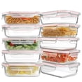 thumbnail image 1 of Recipientes de vidrio para preparación de comidas HOMBERKING 630 ml (22 oz) x10 - Rosa, 1 of 7