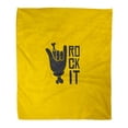 thumbnail image 1 of ASHLEIGH Flannel Throw Blanket Concert White Roll Rock It Sign Arm Emblem Fest Soft for Bed Sofa and Couch 50x60 Inches, 1 of 1