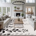 thumbnail image 3 of 5'x7' Area Rugs, Grey Ombre Botanical Indoor Outdoor Area Rug for Living Room Bedroom, Watercolor Gray Pastoral Leaf Rustic Washable Bathroom Rugs Kitchen Floor Carpet Mats Home Decor Aesthetic, 3 of 8