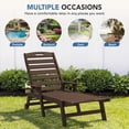 thumbnail image 2 of LOYALICE Adjustable Wheeled HDPE Plastic Outdoor Patio Lounge Chair W/ Cup Holder,78.3"x25.1"x16.3", Coffee, 2 of 11