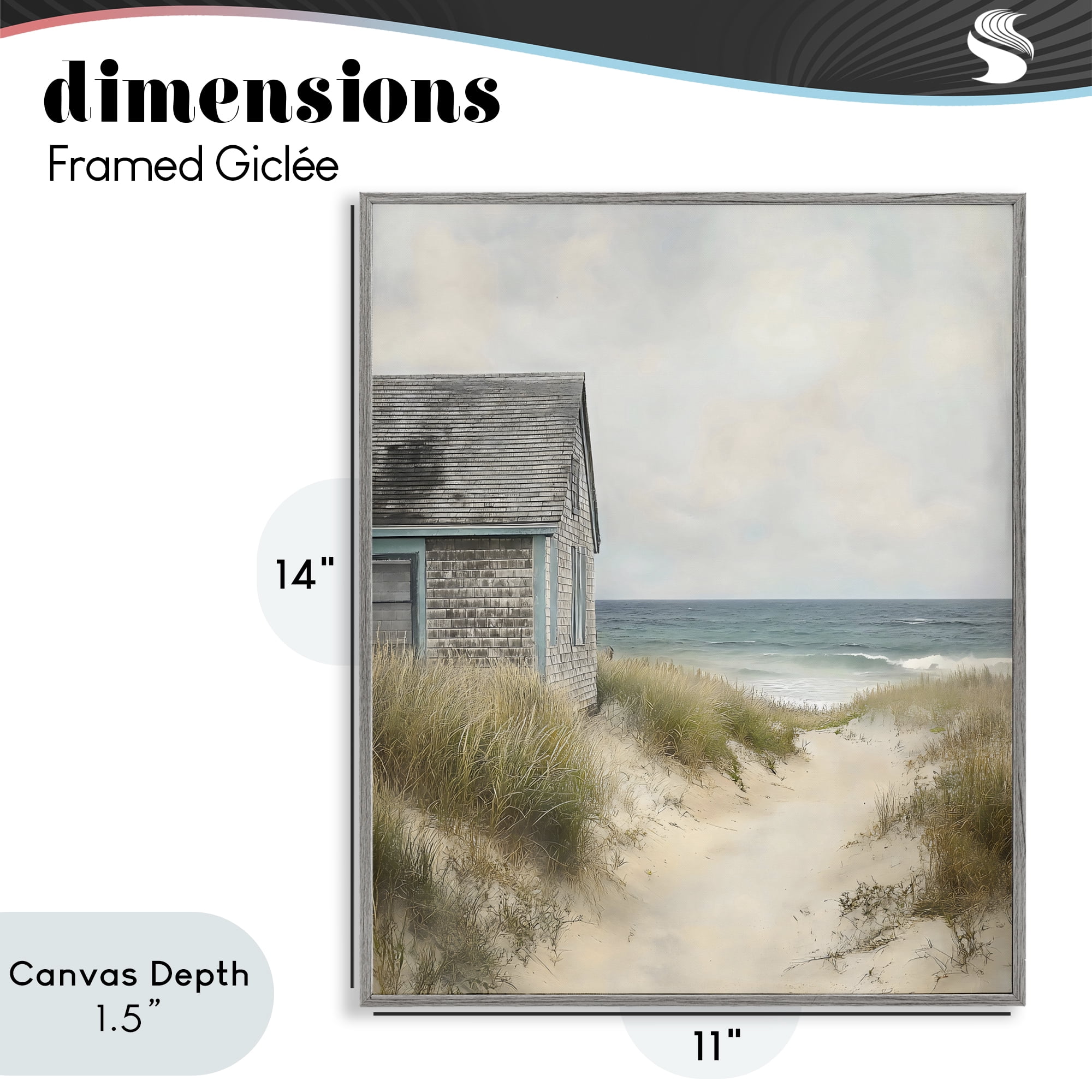 Stupell Industries Oceanfront Cottage on Dune Path Gray Framed Giclee Art, design by Creative Studio