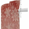 thumbnail image 5 of French Door Curtain Sheer 72 In Long, Pink Snowflake Christmas Adjustable Door Curtain for Privacy With Tieback, Vintage Snowflake Xmas Rod Pocket Light Filtering Door Window Curtains 54" x 72", 5 of 6