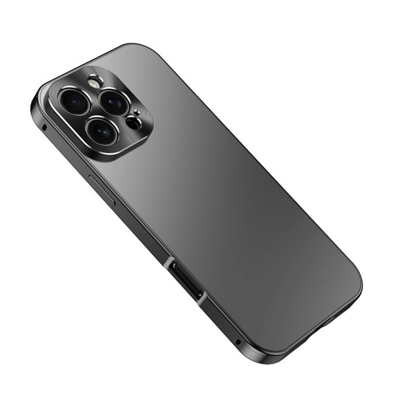 For Apple iPhone 16 Case, Metal Alloy Frame Rugged Bumper Drop Protection Shockproof Anti-Scratch Slim Fit Luxury Phone Case Cover for Apple iPhone 16, Black