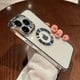 thumbnail image 2 of Luxury Plating Charm Logo Hole Hollow Case For iPhone15 14 13 11 12 Pro XR XS Max 7 8 Plus SE3 Soft Transparent Shockproof Cover, 2 of 5