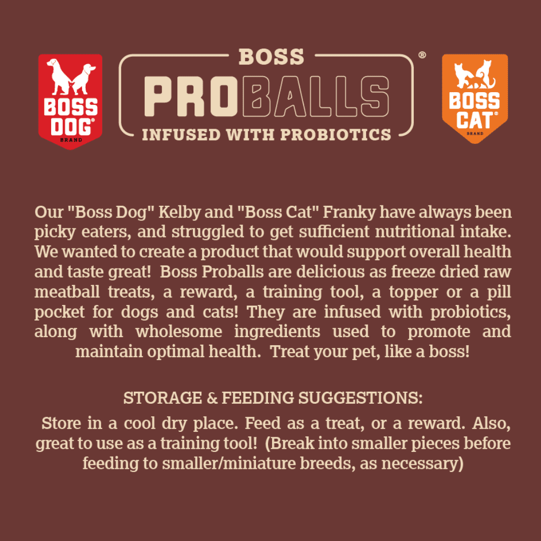 Boss Dog ProBalls, Probiotic Freeze Dried Treats for Dogs & Cats, Beef, 6 oz Jar